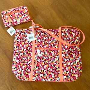 NWT Vera Bradly Tote & Wallet MRSP 137 confetti